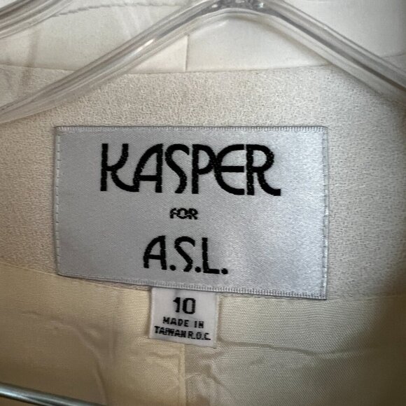 Kasper ASL Skirt Suit Size 10 NEW Two Piece Set Vintage White Career Business - Picture 2 of 16